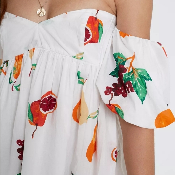 Urban Outfitters Women's Summer In Italy Off Shoulder Mini Dress Size M Colorful - Picture 4 of 16